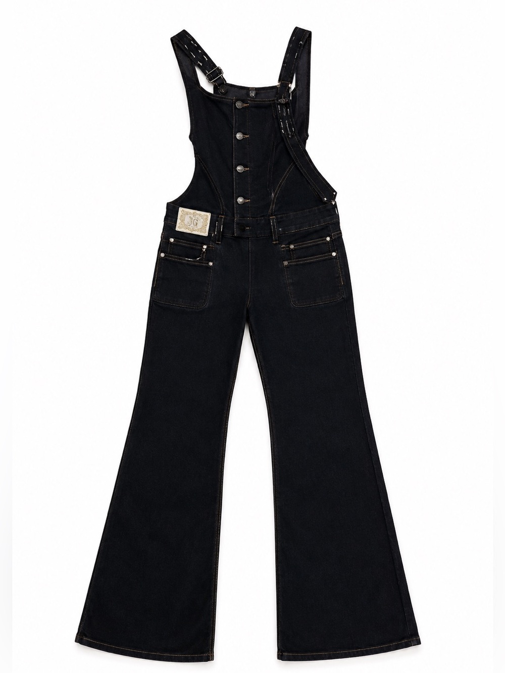 John Galliano Logo Denim Overalls 38 / 4 NWOT - Picture 3 of 16